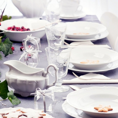 Serwis obiadowo-kawowy dla 12 osób / 83 części dek: C000 Biała MARIA TERESA